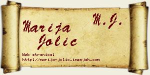 Marija Jolić vizit kartica